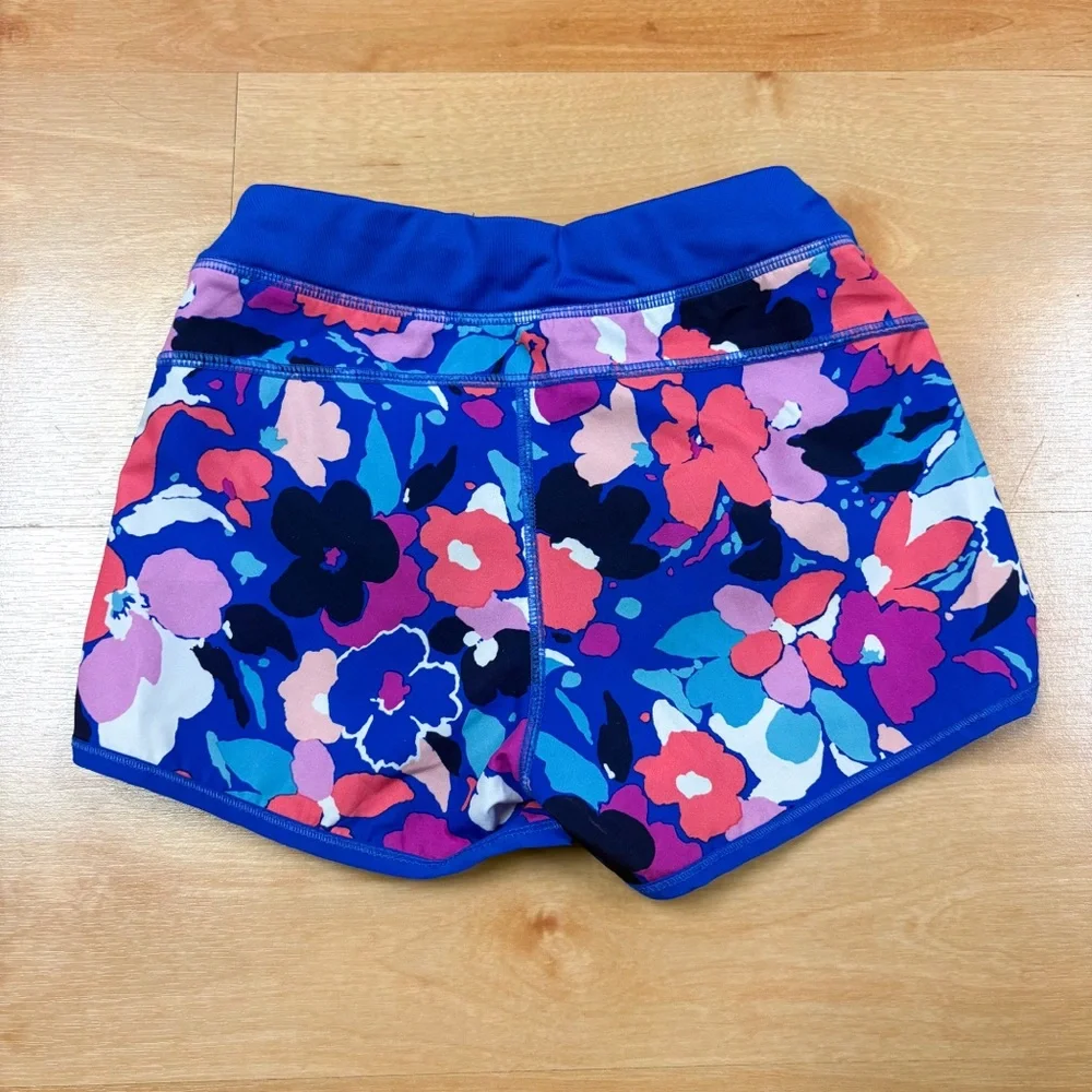 Gymboree Gymgo Blue & Pink Floral Stretchy Active Shorts Girls S 5/6
